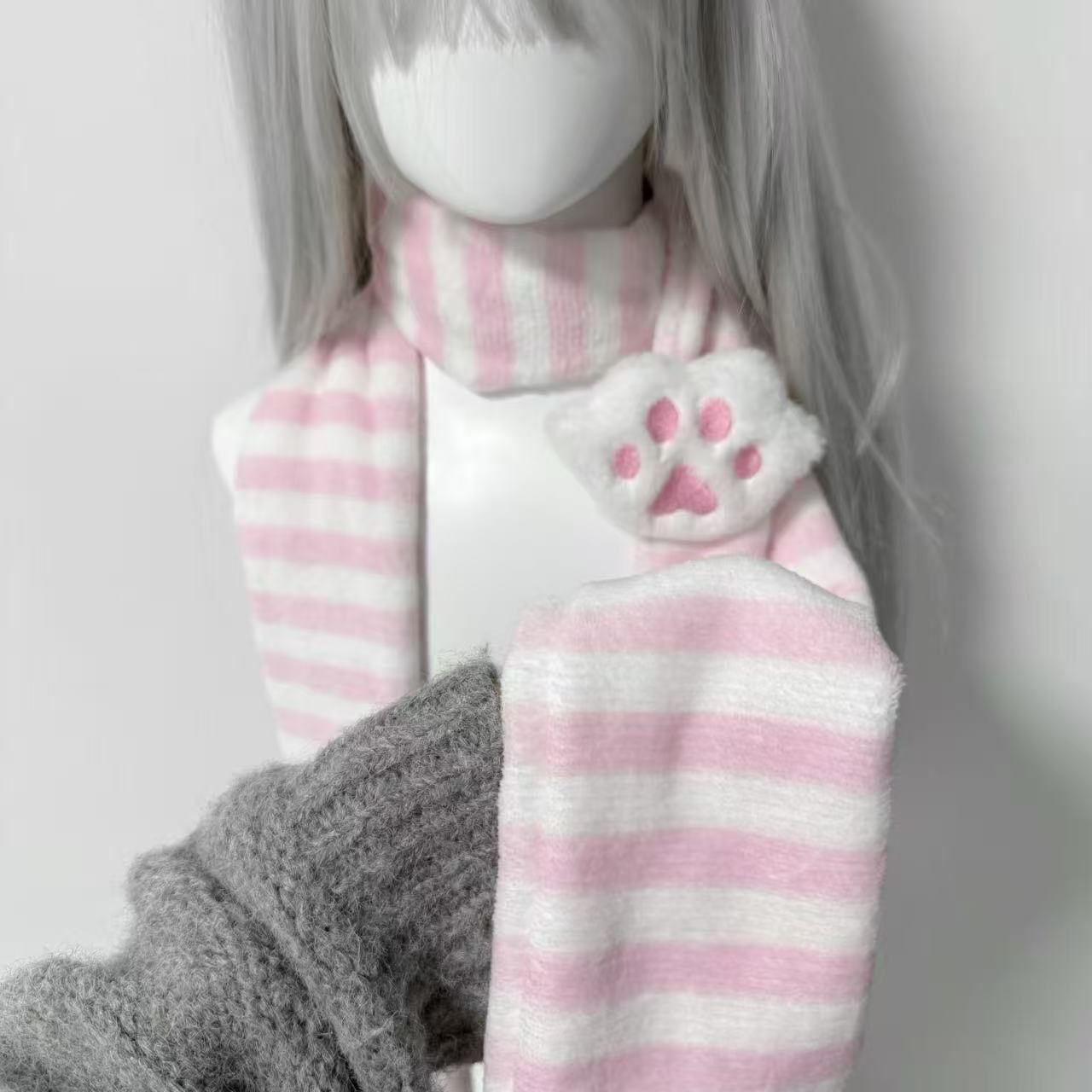 Kawaii Kniied Scarf Cat Paw De - Cat Claw Bark review and price